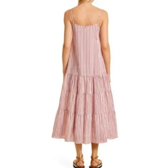 BOSS Detacara Tiered Striped Midi Sundress Spaghetti Straps Size 10 - NWT - Picture 3 of 8